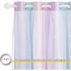 imageNICETOWN Kids Girls Bedroom Pink Curtains Star Cutout Blackout with White Sheer Pastel Nursery Window Curtain Panels for Thanksgiving Lavender Pink 2Pcs W52 x L84Purple  Blue  Pink