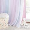 imageNICETOWN Kids Girls Bedroom Pink Curtains Star Cutout Blackout with White Sheer Pastel Nursery Window Curtain Panels for Thanksgiving Lavender Pink 2Pcs W52 x L84Purple  Blue  Pink