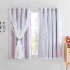 imageNICETOWN Kids Girls Bedroom Pink Curtains Star Cutout Blackout with White Sheer Pastel Nursery Window Curtain Panels for Thanksgiving Lavender Pink 2Pcs W52 x L84Purple  Blue  Pink
