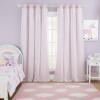 imageNICETOWN Kids Girls Bedroom Pink Curtains Star Cutout Blackout with White Sheer Pastel Nursery Window Curtain Panels for Thanksgiving Lavender Pink 2Pcs W52 x L84Lavender Pink