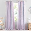 imageNICETOWN Kids Girls Bedroom Pink Curtains Star Cutout Blackout with White Sheer Pastel Nursery Window Curtain Panels for Thanksgiving Lavender Pink 2Pcs W52 x L84Purple  Blue  Pink