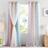 imageNICETOWN Kids Girls Bedroom Pink Curtains Star Cutout Blackout with White Sheer Pastel Nursery Window Curtain Panels for Thanksgiving Lavender Pink 2Pcs W52 x L84Rainbow1