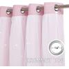 imageNICETOWN Kids Girls Bedroom Pink Curtains Star Cutout Blackout with White Sheer Pastel Nursery Window Curtain Panels for Thanksgiving Lavender Pink 2Pcs W52 x L84Lavender Pink