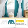 imageNICETOWN Kids Girls Bedroom Pink Curtains Star Cutout Blackout with White Sheer Pastel Nursery Window Curtain Panels for Thanksgiving Lavender Pink 2Pcs W52 x L84Peacock Teal