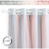 imageNICETOWN Kids Girls Bedroom Pink Curtains Star Cutout Blackout with White Sheer Pastel Nursery Window Curtain Panels for Thanksgiving Lavender Pink 2Pcs W52 x L84Ombre Sheer  Pink  Grey