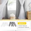 imageNICETOWN Kids Girls Bedroom Pink Curtains Star Cutout Blackout with White Sheer Pastel Nursery Window Curtain Panels for Thanksgiving Lavender Pink 2Pcs W52 x L84Silver Grey