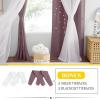 imageNICETOWN Kids Girls Bedroom Pink Curtains Star Cutout Blackout with White Sheer Pastel Nursery Window Curtain Panels for Thanksgiving Lavender Pink 2Pcs W52 x L84Dry Rose