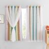 imageNICETOWN Kids Girls Bedroom Pink Curtains Star Cutout Blackout with White Sheer Pastel Nursery Window Curtain Panels for Thanksgiving Lavender Pink 2Pcs W52 x L84Rainbow1