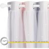 imageNICETOWN Kids Girls Bedroom Pink Curtains Star Cutout Blackout with White Sheer Pastel Nursery Window Curtain Panels for Thanksgiving Lavender Pink 2Pcs W52 x L84Pink  Grey