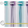imageNICETOWN Kids Girls Bedroom Pink Curtains Star Cutout Blackout with White Sheer Pastel Nursery Window Curtain Panels for Thanksgiving Lavender Pink 2Pcs W52 x L84Teal  Purple