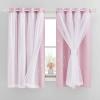 imageNICETOWN Kids Girls Bedroom Pink Curtains Star Cutout Blackout with White Sheer Pastel Nursery Window Curtain Panels for Thanksgiving Lavender Pink 2Pcs W52 x L84Lavender Pink