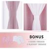 imageNICETOWN Kids Girls Bedroom Pink Curtains Star Cutout Blackout with White Sheer Pastel Nursery Window Curtain Panels for Thanksgiving Lavender Pink 2Pcs W52 x L84Lavender Pink