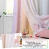 imageNICETOWN Kids Girls Bedroom Pink Curtains Star Cutout Blackout with White Sheer Pastel Nursery Window Curtain Panels for Thanksgiving Lavender Pink 2Pcs W52 x L84Rainbow1