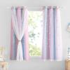 imageNICETOWN Kids Girls Bedroom Pink Curtains Star Cutout Blackout with White Sheer Pastel Nursery Window Curtain Panels for Thanksgiving Lavender Pink 2Pcs W52 x L84Purple  Blue  Pink