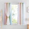 imageNICETOWN Kids Girls Bedroom Pink Curtains Star Cutout Blackout with White Sheer Pastel Nursery Window Curtain Panels for Thanksgiving Lavender Pink 2Pcs W52 x L84Rainbow1