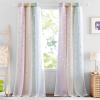 imageNICETOWN Kids Girls Bedroom Pink Curtains Star Cutout Blackout with White Sheer Pastel Nursery Window Curtain Panels for Thanksgiving Lavender Pink 2Pcs W52 x L84Rainbow1