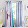 imageNICETOWN Kids Girls Bedroom Pink Curtains Star Cutout Blackout with White Sheer Pastel Nursery Window Curtain Panels for Thanksgiving Lavender Pink 2Pcs W52 x L84Teal  Purple