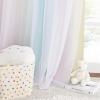 imageNICETOWN Kids Girls Bedroom Pink Curtains Star Cutout Blackout with White Sheer Pastel Nursery Window Curtain Panels for Thanksgiving Lavender Pink 2Pcs W52 x L84Rainbow3