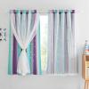 imageNICETOWN Kids Girls Bedroom Pink Curtains Star Cutout Blackout with White Sheer Pastel Nursery Window Curtain Panels for Thanksgiving Lavender Pink 2Pcs W52 x L84Teal  Purple