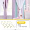 imageNICETOWN Kids Girls Bedroom Pink Curtains Star Cutout Blackout with White Sheer Pastel Nursery Window Curtain Panels for Thanksgiving Lavender Pink 2Pcs W52 x L84Purple  Blue  Pink