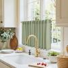 imageNICETOWN Kitchen Curtain Over Sink Window Set Farmhouse 24 Inch Length Small Bathroom Back Tab Pocket Linen Rustic Short Curtain Tier for Laundry Bay Window 55x24 Nautal Beige 1 PairSage Green