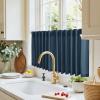 imageNICETOWN Kitchen Curtain Over Sink Window Set Farmhouse 24 Inch Length Small Bathroom Back Tab Pocket Linen Rustic Short Curtain Tier for Laundry Bay Window 55x24 Nautal Beige 1 PairNavy Blue
