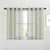 imageNICETOWN Kitchen Curtains 45 inch Length Grommet Short Curtains Semi Sheer Linen Drapes Privacy with Light Filtering for BedroomBasement Citrine W52 x L45 2 PanelsSage Green