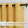 imageNICETOWN Kitchen Curtains 45 inch Length Grommet Short Curtains Semi Sheer Linen Drapes Privacy with Light Filtering for BedroomBasement Citrine W52 x L45 2 PanelsCitrine