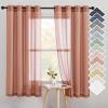 imageNICETOWN Kitchen Curtains 45 inch Length Grommet Short Curtains Semi Sheer Linen Drapes Privacy with Light Filtering for BedroomBasement Citrine W52 x L45 2 PanelsBurnt Orange