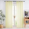 imageNICETOWN Kitchen Curtains 45 inch Length Grommet Short Curtains Semi Sheer Linen Drapes Privacy with Light Filtering for BedroomBasement Citrine W52 x L45 2 PanelsYellow