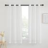 imageNICETOWN Kitchen Curtains 45 inch Length Grommet Short Curtains Semi Sheer Linen Drapes Privacy with Light Filtering for BedroomBasement Citrine W52 x L45 2 PanelsWhite