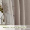 imageNICETOWN Kitchen Curtains 45 inch Length Grommet Short Curtains Semi Sheer Linen Drapes Privacy with Light Filtering for BedroomBasement Citrine W52 x L45 2 PanelsBurlap