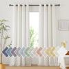 imageNICETOWN Kitchen Curtains 45 inch Length Grommet Short Curtains Semi Sheer Linen Drapes Privacy with Light Filtering for BedroomBasement Citrine W52 x L45 2 PanelsNatural