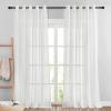 imageNICETOWN Kitchen Curtains 45 inch Length Grommet Short Curtains Semi Sheer Linen Drapes Privacy with Light Filtering for BedroomBasement Citrine W52 x L45 2 PanelsWhite