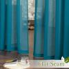 imageNICETOWN Kitchen Curtains 45 inch Length Grommet Short Curtains Semi Sheer Linen Drapes Privacy with Light Filtering for BedroomBasement Citrine W52 x L45 2 PanelsPeacock Green