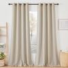 imageNICETOWN Kitchen Curtains 45 inch Length Grommet Short Curtains Semi Sheer Linen Drapes Privacy with Light Filtering for BedroomBasement Citrine W52 x L45 2 PanelsTaupe
