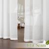imageNICETOWN Kitchen Curtains 45 inch Length Grommet Short Curtains Semi Sheer Linen Drapes Privacy with Light Filtering for BedroomBasement Citrine W52 x L45 2 PanelsWhite