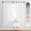 imageNICETOWN Kitchen Curtains 45 inch Length Grommet Short Curtains Semi Sheer Linen Drapes Privacy with Light Filtering for BedroomBasement Citrine W52 x L45 2 PanelsWhite