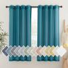 imageNICETOWN Kitchen Curtains 45 inch Length Grommet Short Curtains Semi Sheer Linen Drapes Privacy with Light Filtering for BedroomBasement Citrine W52 x L45 2 PanelsPeacock Green