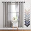 imageNICETOWN Kitchen Curtains 45 inch Length Grommet Short Curtains Semi Sheer Linen Drapes Privacy with Light Filtering for BedroomBasement Citrine W52 x L45 2 PanelsCharcoal Grey