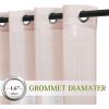 imageNICETOWN Kitchen Curtains 45 inch Length Grommet Short Curtains Semi Sheer Linen Drapes Privacy with Light Filtering for BedroomBasement Citrine W52 x L45 2 PanelsDusty Blush