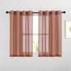 imageNICETOWN Kitchen Curtains 45 inch Length Grommet Short Curtains Semi Sheer Linen Drapes Privacy with Light Filtering for BedroomBasement Citrine W52 x L45 2 PanelsBurnt Orange