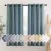 imageNICETOWN Kitchen Curtains 45 inch Length Grommet Short Curtains Semi Sheer Linen Drapes Privacy with Light Filtering for BedroomBasement Citrine W52 x L45 2 PanelsSmoke Blue