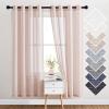 imageNICETOWN Kitchen Curtains 45 inch Length Grommet Short Curtains Semi Sheer Linen Drapes Privacy with Light Filtering for BedroomBasement Citrine W52 x L45 2 PanelsDusty Blush