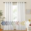 imageNICETOWN Kitchen Curtains 45 inch Length Grommet Short Curtains Semi Sheer Linen Drapes Privacy with Light Filtering for BedroomBasement Citrine W52 x L45 2 PanelsWhite