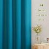 imageNICETOWN Kitchen Curtains 45 inch Length Grommet Short Curtains Semi Sheer Linen Drapes Privacy with Light Filtering for BedroomBasement Citrine W52 x L45 2 PanelsPeacock Green