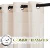 imageNICETOWN Kitchen Curtains 45 inch Length Grommet Short Curtains Semi Sheer Linen Drapes Privacy with Light Filtering for BedroomBasement Citrine W52 x L45 2 PanelsBeige