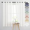 imageNICETOWN Kitchen Curtains 45 inch Length Grommet Short Curtains Semi Sheer Linen Drapes Privacy with Light Filtering for BedroomBasement Citrine W52 x L45 2 PanelsIvory