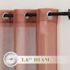 imageNICETOWN Kitchen Curtains 45 inch Length Grommet Short Curtains Semi Sheer Linen Drapes Privacy with Light Filtering for BedroomBasement Citrine W52 x L45 2 PanelsBurnt Orange
