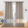 imageNICETOWN Kitchen Curtains 45 inch Length Grommet Short Curtains Semi Sheer Linen Drapes Privacy with Light Filtering for BedroomBasement Citrine W52 x L45 2 PanelsBurlap